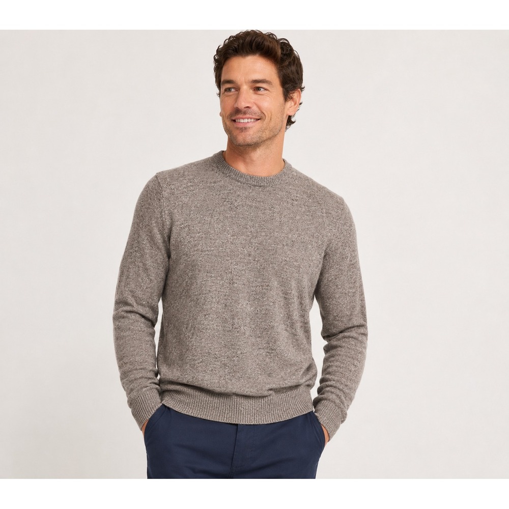 Bonobos Mens Sweater Medium M Brown 100% Extra Fine Merino Wool Slim Crewneck